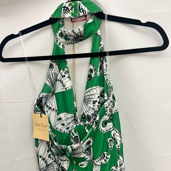 Smak Parlour Green Butterfly Print Glamour Goddess Jumpsuit - Picture 9 of 12